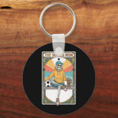Soccer Mom Tarot Card Skeleton Coffee Byll Sidelin キーホルダー (正面)
