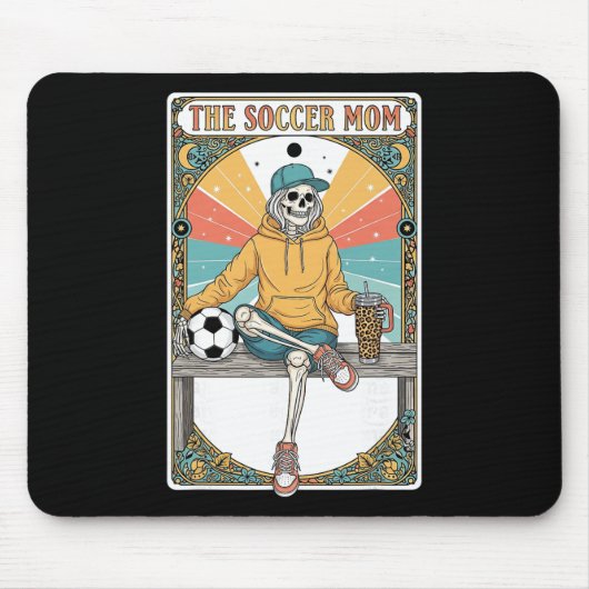 Soccer Mom Tarot Card Skeleton Coffee Byll Sidelin マウスパッド (正面)