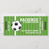 Soccer Novelty Ticket Personalized 招待状 (正面)