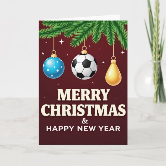 Soccer Ornament Christmas Card カード (正面)