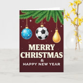 Soccer Ornament Christmas Card カード (黄色い花)