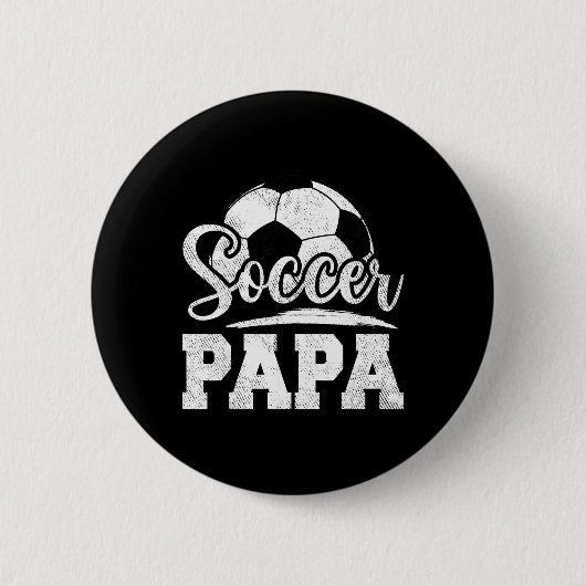 Soccer Papa Soccer Player Game Day Father's Day  缶バッジ (正面)