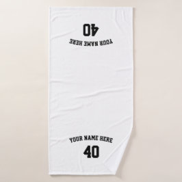 Soccer Personalized Black and White Towel  バスタオル