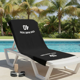 Soccer Personalized Black and White Towel  バスタオル