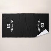 Soccer Personalized Black and White Towel  バスタオル (バスタオル)