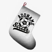 Soccer Player ADD NAME Football Team Personalized ラージクリスマスストッキング (正面 (吊り時))