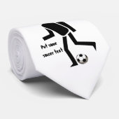 Soccer player and ball custom black white tie ネクタイ (ロール)