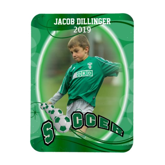 Soccer Player - Decorative Photo Print Template マグネット (縦)