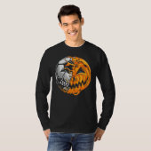 Soccer Player Halloween Pumpkin Skeleton Hallows'  Tシャツ (正面フル)
