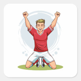 Soccer player man スクエアシール