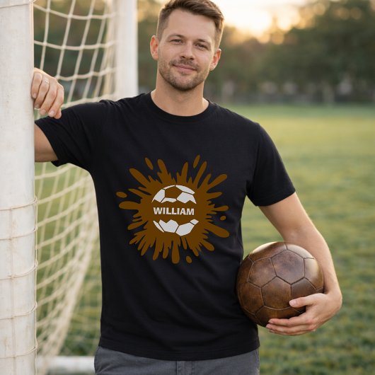 Soccer Player Personalized Name Splash Ball Tシャツ