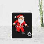 Soccer Player Santa Christmas Pajamas Funny Xmas B カード (正面)