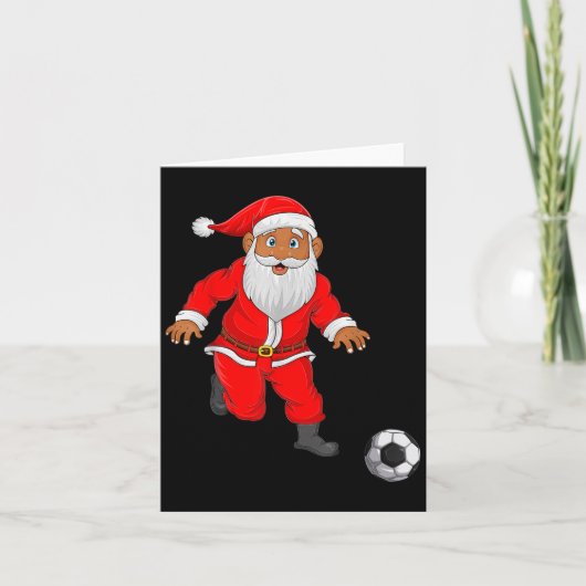 Soccer Player Santa Christmas Pajamas Funny Xmas B カード (正面)