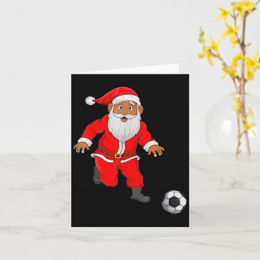 Soccer Player Santa Christmas Pajamas Funny Xmas B カード (黄色い花)