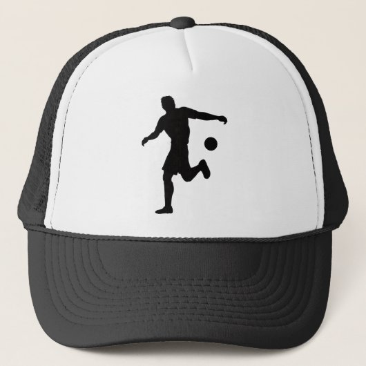 Soccer Player Silhouette Hat Design キャップ (正面)