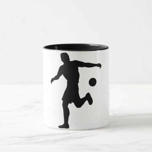 Soccer Player Silhouette Mug Design マグカップ (中央)