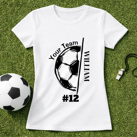 Soccer Player Team Name & Player Number  Tシャツ