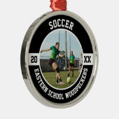 Soccer Player Team Sports High School Senior Grad メタルオーナメント (右)