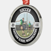 Soccer Player Team Sports High School Senior Grad メタルオーナメント (左)