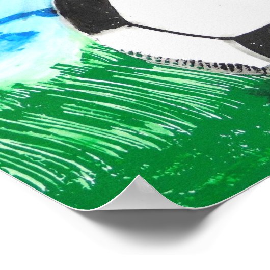 Soccer Poster, 10 x 8 Inches ポスター (角)