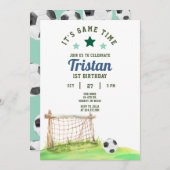 Soccer Rookie 1st Birthday Invitation 招待状 (正面/裏面)