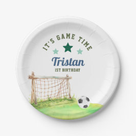 Soccer Rookie “It’s Game Time” First Birthday ペーパープレート