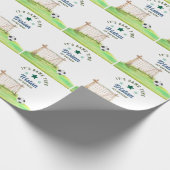 Soccer Rookie “It’s Game Time” First Birthday ラッピングペーパー (角)