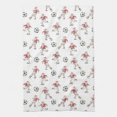 Soccer Santa Christmas キッチンタオル (縦)