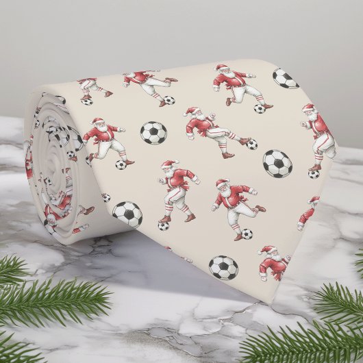 Soccer Santa Christmas Necktie with Monogram ネクタイ