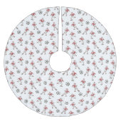 Soccer Santa Christmas Pattern ブラッシュドポリエステルツリースカート (正面)