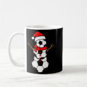 Soccer Santa Hat Snowman Xmas Funny Soccer Lover C コーヒーマグカップ (左)