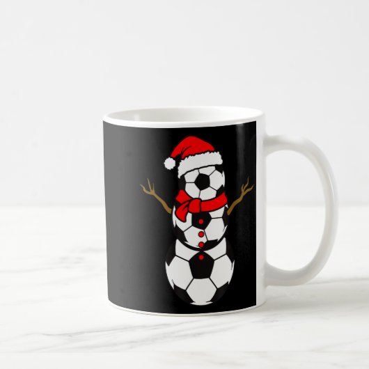 Soccer Santa Hat Snowman Xmas Funny Soccer Lover C コーヒーマグカップ (右)