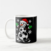 Soccer Santa Hat Snowman Xmas Funny Soccer Lover C コーヒーマグカップ (左)