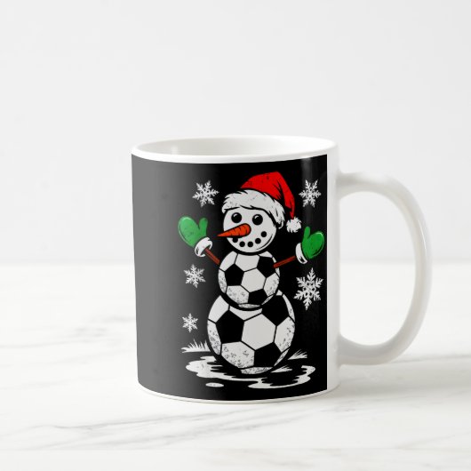 Soccer Santa Hat Snowman Xmas Funny Soccer Lover C コーヒーマグカップ (右)