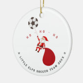 Soccer Santa Kickin Off a Winning Christmas Season セラミックオーナメント (左)