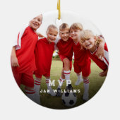 Soccer Santa Kickin Off a Winning Christmas Season セラミックオーナメント (裏面)