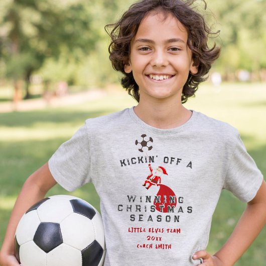 Soccer Santa Kickin Off a Winning Christmas Season Tシャツ