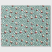 Soccer Santa on Light Viridian Green ラッピングペーパー (フラット)