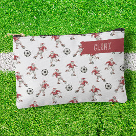 Soccer Santa Personalized Christmas アクセサリーポーチ