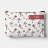 Soccer Santa Personalized Christmas アクセサリーポーチ (正面)