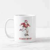 Soccer Santa Personalized Christmas コーヒーマグカップ (左)