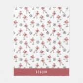 Soccer Santa Personalized Christmas フリースブランケット (正面)