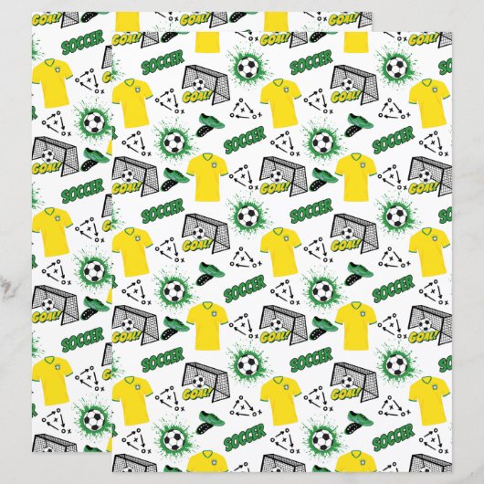 Soccer Scrapbook Paper (正面/裏面)