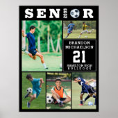 Soccer Senior Graduation 5 Photo Collage ポスター (正面)