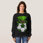 Soccer Shamrock Leprechaun St Patricks Day Boys Ki スウェットシャツ (正面フル)