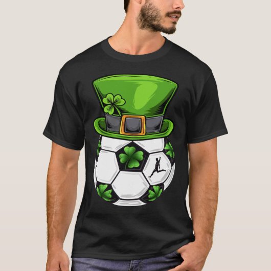 Soccer Shamrock Leprechaun St Patricks Day Boys Ki Tシャツ (正面)