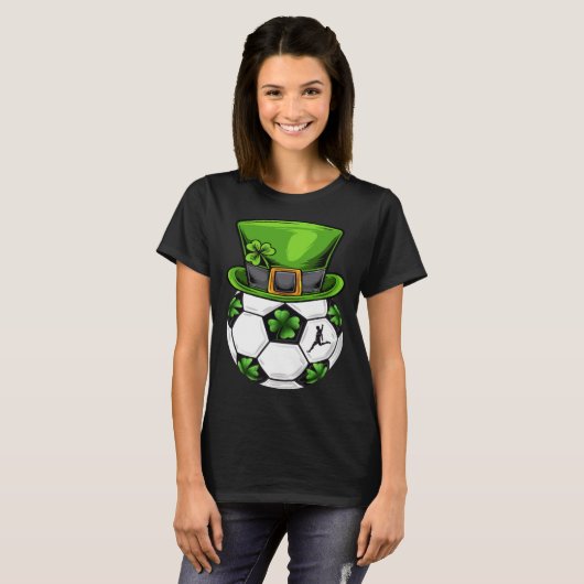 Soccer Shamrock Leprechaun St Patricks Day Boys Ki Tシャツ (正面フル)