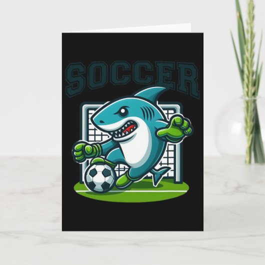 Soccer Shark Playing Soccer  カード (正面)