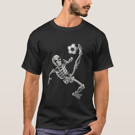 Soccer Skeleton Halloween Skeleton Soccer Player f Tシャツ (正面)
