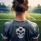 Soccer Skull in Goal Net - Dark Soccer T-Shirt Tシャツ
